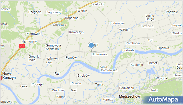 mapa Błotnowola, Błotnowola na mapie Targeo